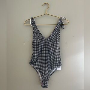 NEW! Topshop Black x White Gingham Check Swimsuit